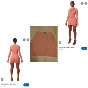 YAGI WRLD MAUI Knit Mini Skirt - Peach, Salmon XS. New Without Tags